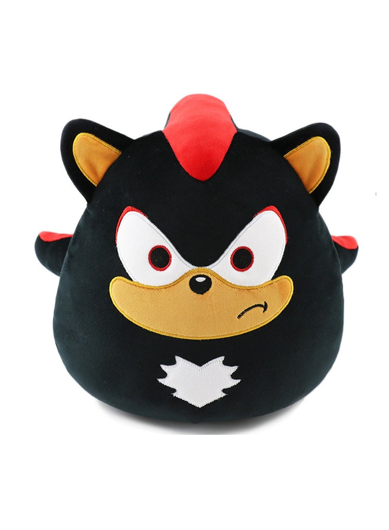 35cm Black Round Sonic The Hedgehog Plush Toy Creative Tumbler Toy Pillow Plush Doll, Boy Girl Gift - Image 1